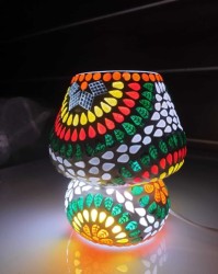 Custom made glass mosaic table lamps