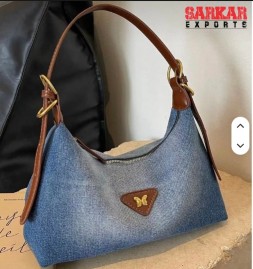Women's Denim Tote Bag Custom LOGO Large