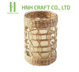 Decorative Woven Seagrass Candle Holders